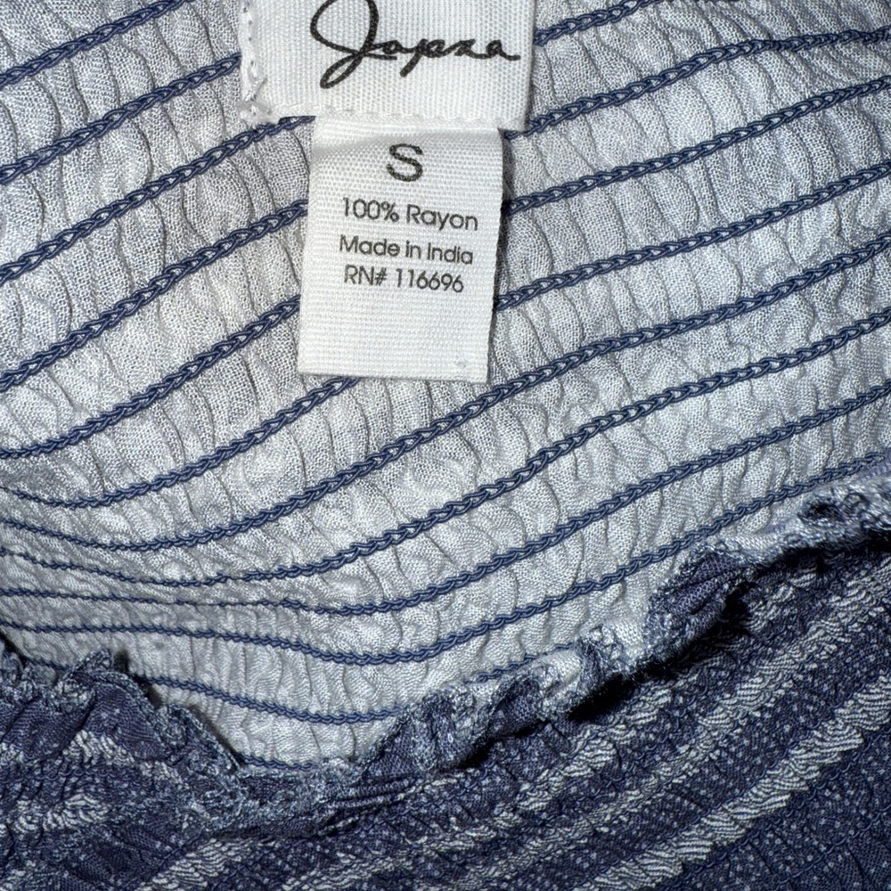 Japna Navy and White Striped smocked dress - Picture 4 of 4